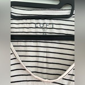 Loft white and black striped shirt